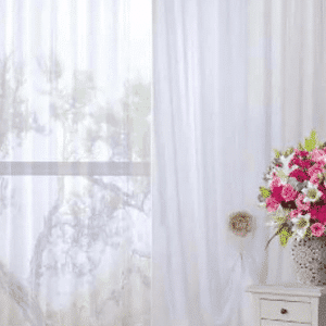 סט וילונות השחלה חצי שקוף לסלון