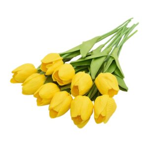 פרחי צבעוני מלאכותיים צהבהב - גלילה