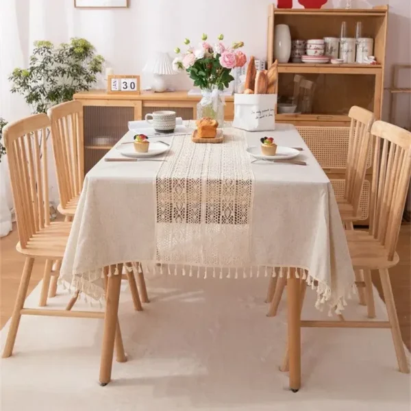 ⁦מפת שולחן כפרית מלבנית⁩ – תמונה ⁦3⁩